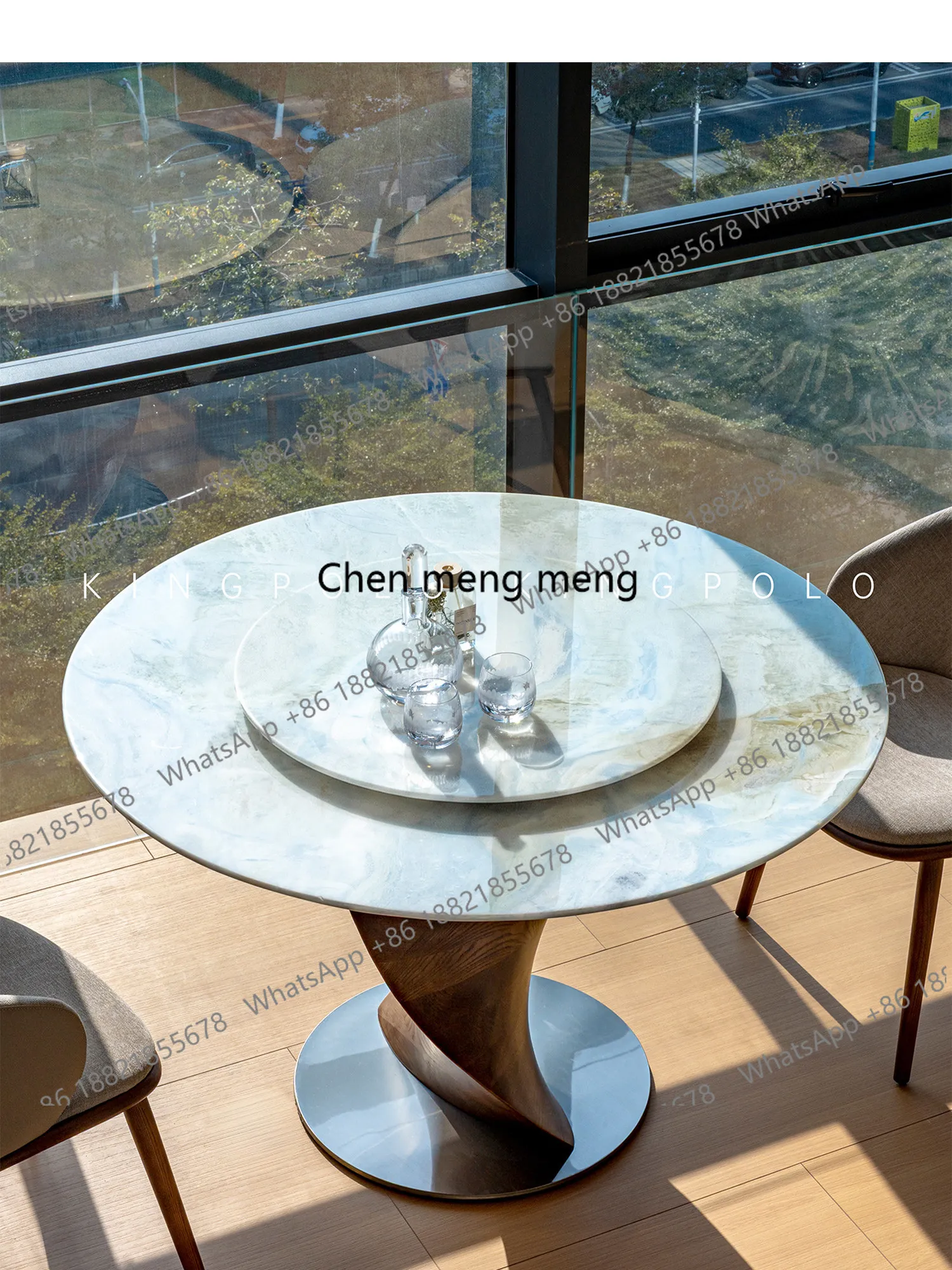 

Синий роскошный обеденный стол из камня, французский антикварный круглый обеденный стол из исландского мрамора цвета голубого озера