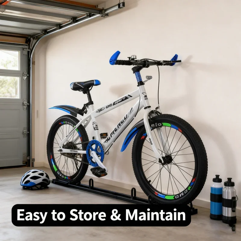 دراجة جبلية زرقاء للأطفال ذات سرعة واحدة مقاس 20 بوصة 22 بوصة مناسبة لطلاب المدارس الابتدائية للأولاد بعمر 6-10 سنوات #3