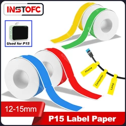 Originele P15 Label Papier Multi-Gekleurde Draden Kabel 12.5X109Mm 65Pcs Tape Rolls Voor P15 Thermische Printer Zelfklevende Vezel Sticker