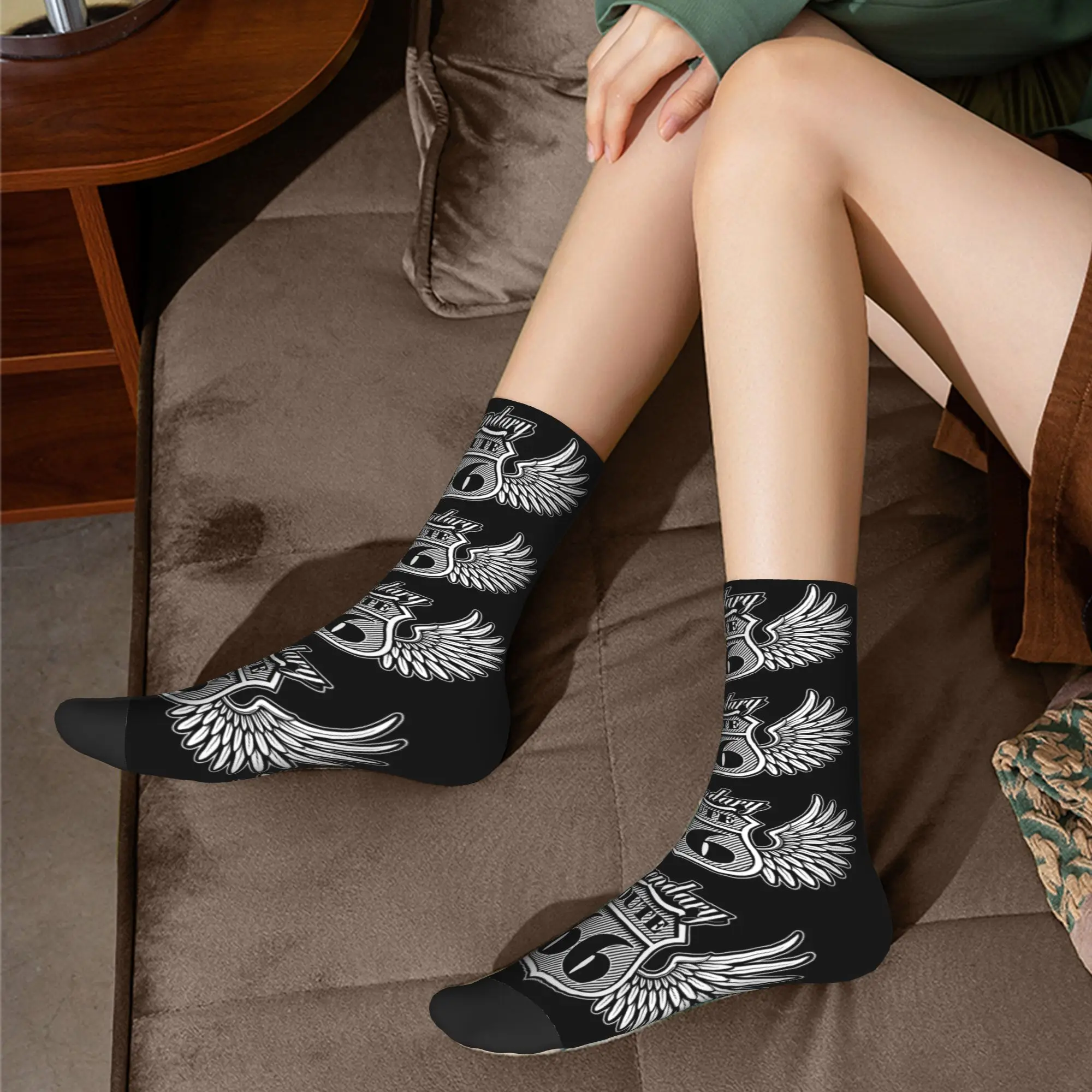 مخصص الطريق 66 أمريكا الطريق السريع اللباس الجوارب الرجال النساء الدافئة أزياء الشارع الرئيسي طاقم الجوارب