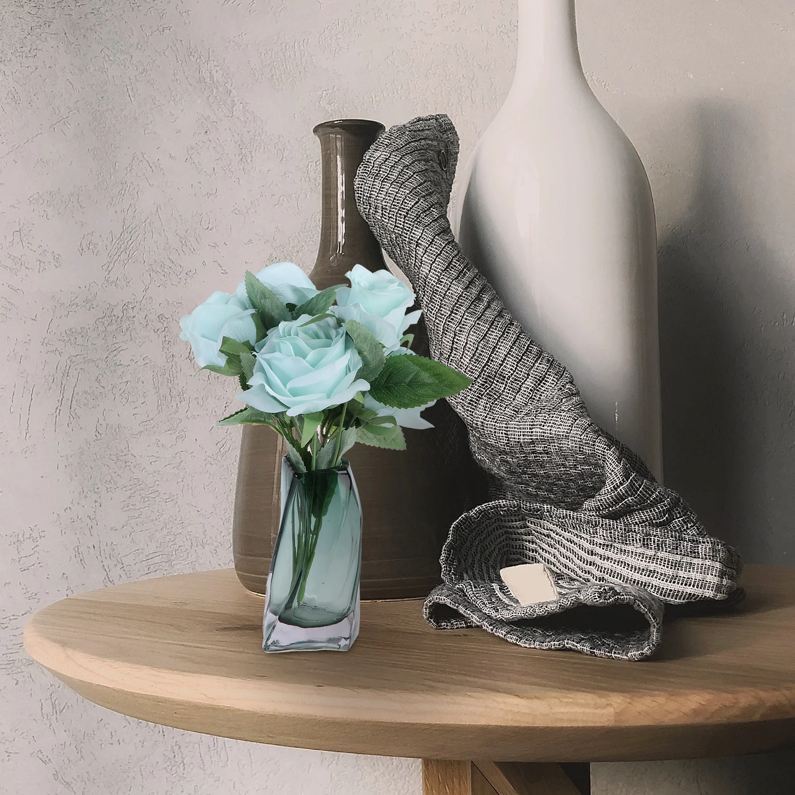 

1Pcs Glass Vase Water Flower Holder Home Desktop Decoration Wedding Flower Container Dark Green Artistic Home Vase