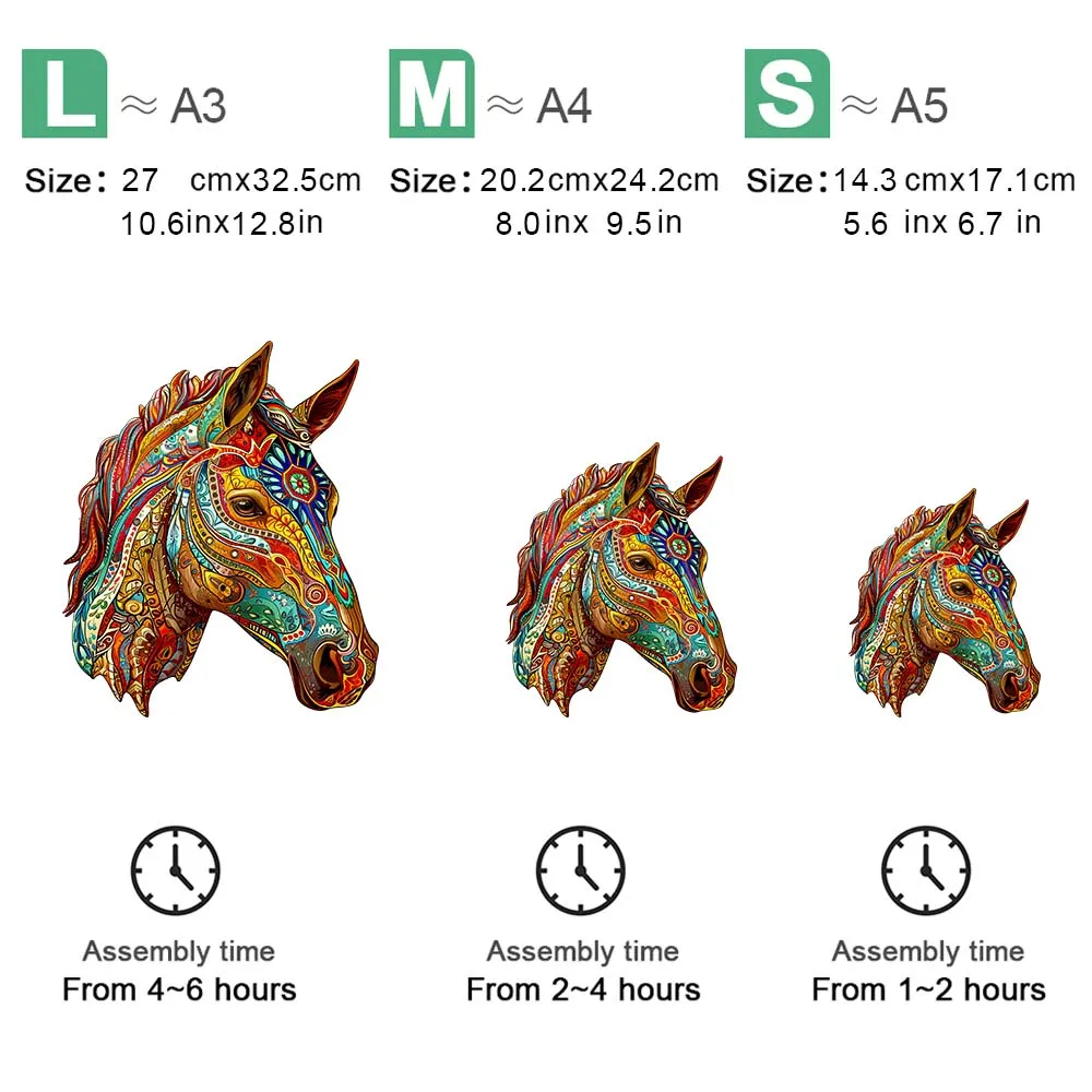 صندوق هدايا خشبي على شكل حصان ملون، هدية رائعة، ألغاز على شكل حيوان غير منتظم، هدية فريدة من نوعها، تفاعل عائلي #6
