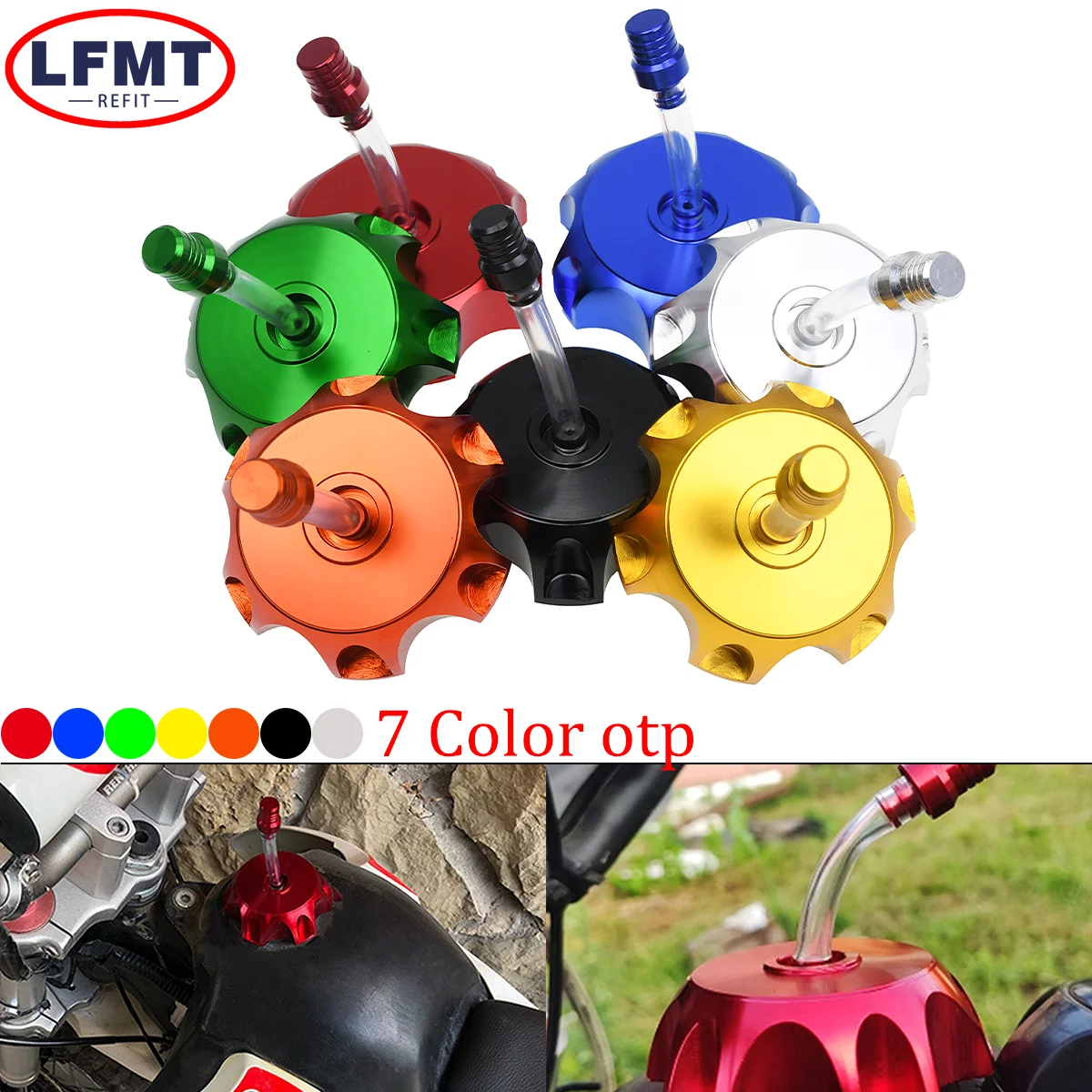 Universal 50mm CNC Aluminum Racing Gas Fuel Tank Cap With Vent Cap For Yamaha Kawasaki Honda KTM Suzuki Motorcycle Dirt Bike ATV