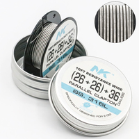 Stainless Steel SS.316L/A1/Ni90 Fused Clapton Wire Roll Dual Core Tricore Resistance Wire 10Feet Spool By NK