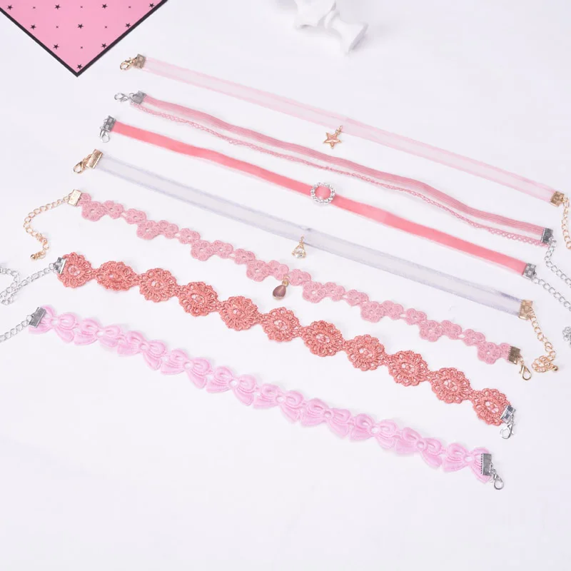 Velvet Choker Leaf Bow Shell Pearl White Pink Star Flower Sexy Love Lock Lace Necklace For Women Party Lady Girl Jewelry Gift