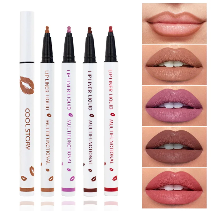 Liquid Lipliner Pencil Matte Soft Lip Liner Stick Long Lasting Lips Cosmetic Tools Quick Drying Smudge Proof Natural Lipsticks