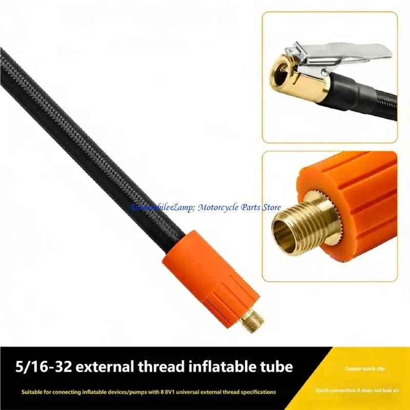 

H7BD Extended Reach Inflation Tube with Standard 8V1 Thread Multiple Purpose Inflation Accessory for Hard to Access Vehicle Tire