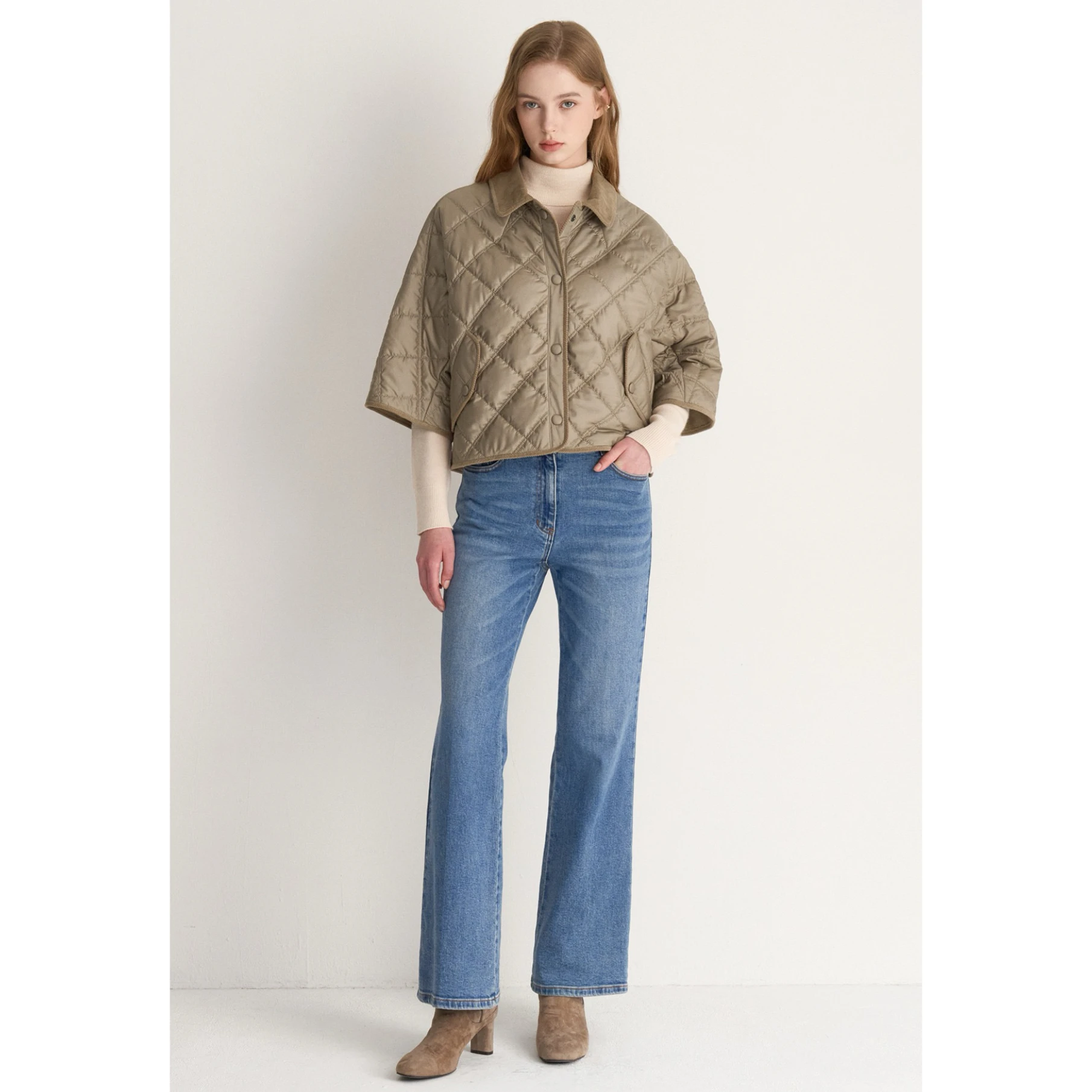 

Casual Cotton Vest ort Outerwear Coat Sle Collar f Sve Corduroy Quilted Women's Autumn Faion Commute Sle