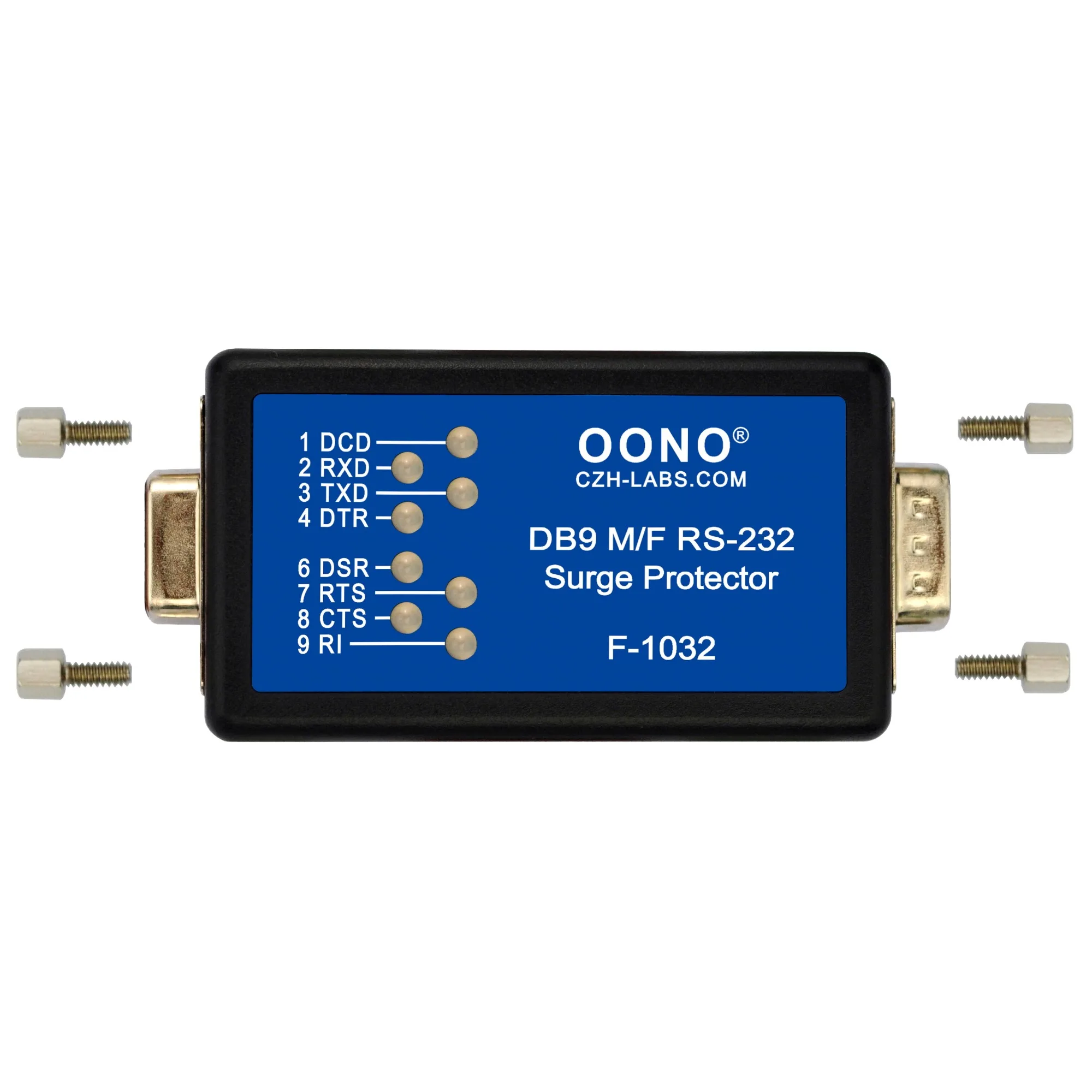 RS232 DB9M/F Surge Protector with Signal LED Monitor.