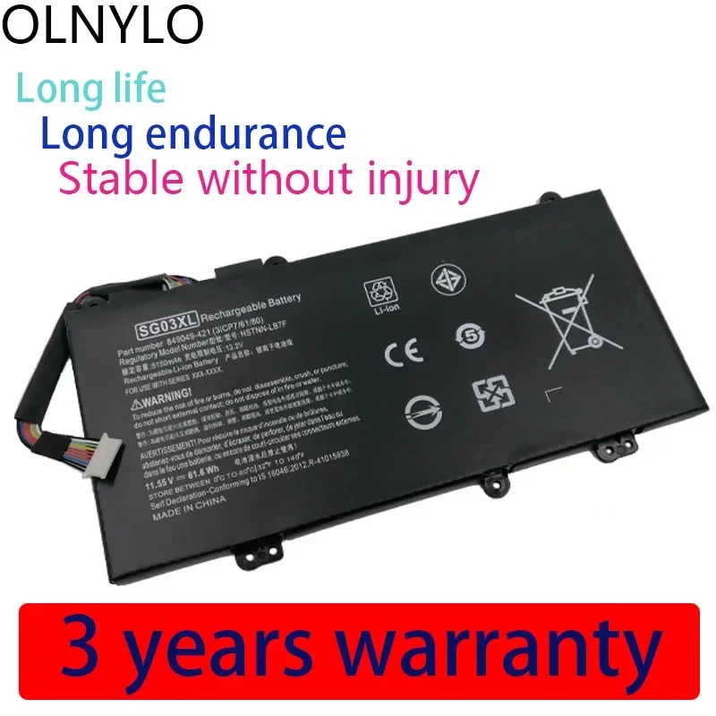 Genuine SG03XL Battery for Hp Envy 17-U273CL 17-U011NR 17-U108CA 17-U110NR 17-U163CL W7D93UA W2K88UA W2K86UA 11.55V 5150mAh