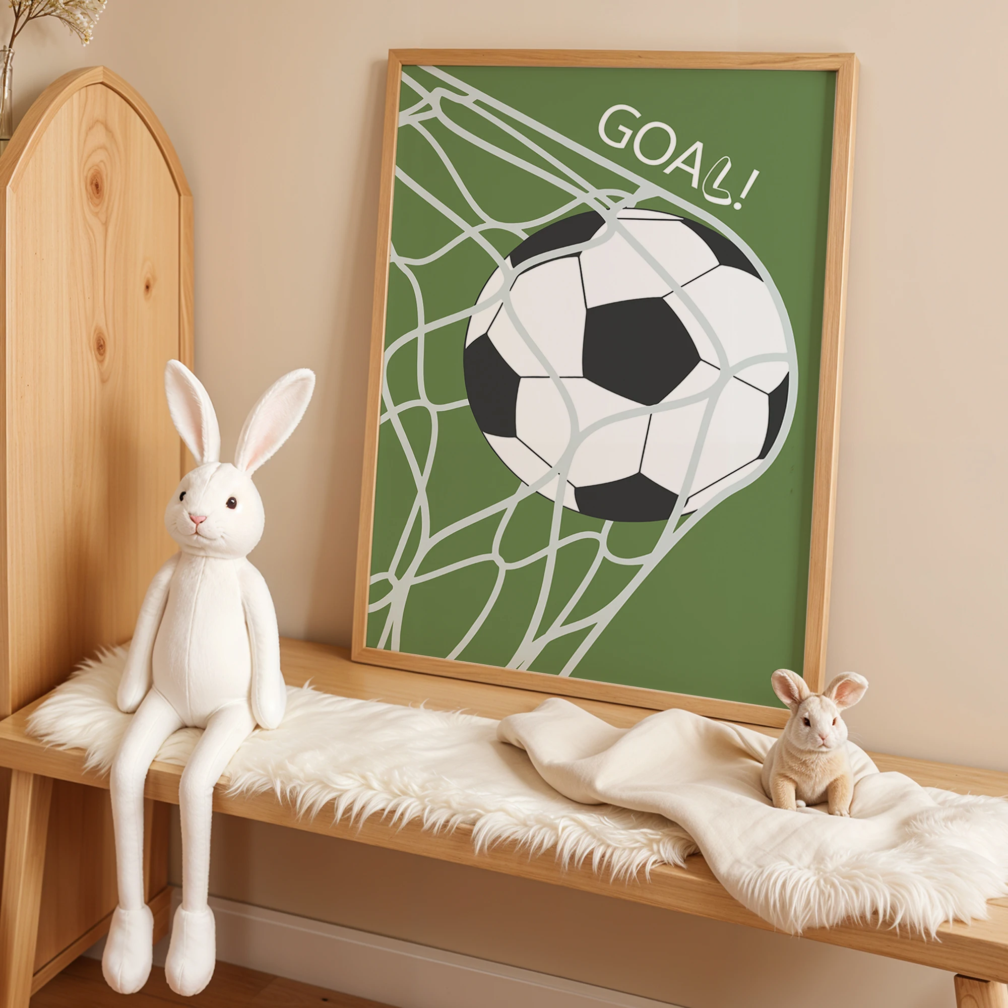 Personalized Custom Name Cartoon Child Football Wall Art Print Picture Canvas Poster Painting For Living Room Home Decor image 4