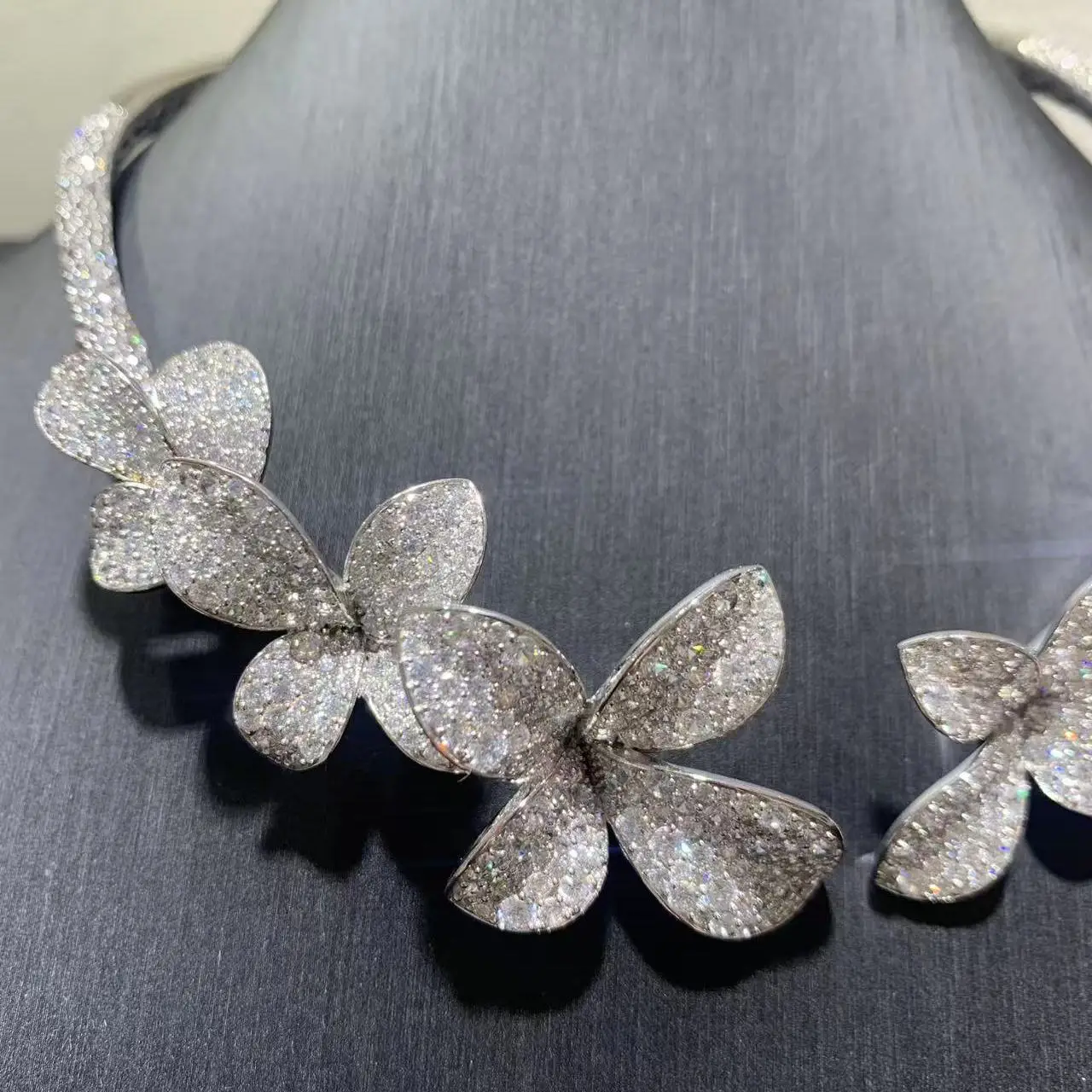 925 sterling silver with cubic zircon flower necklace wedding party luxury jewelry fine women jewerly
