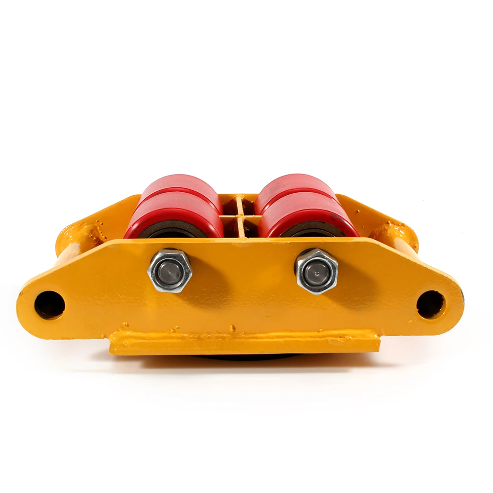 6 Ton Heavy Equipment Machine Dolly Skateboard Industrial Machinery Roller Mover Cargo Trolley with 360°Swivel Cap Red/Yellow