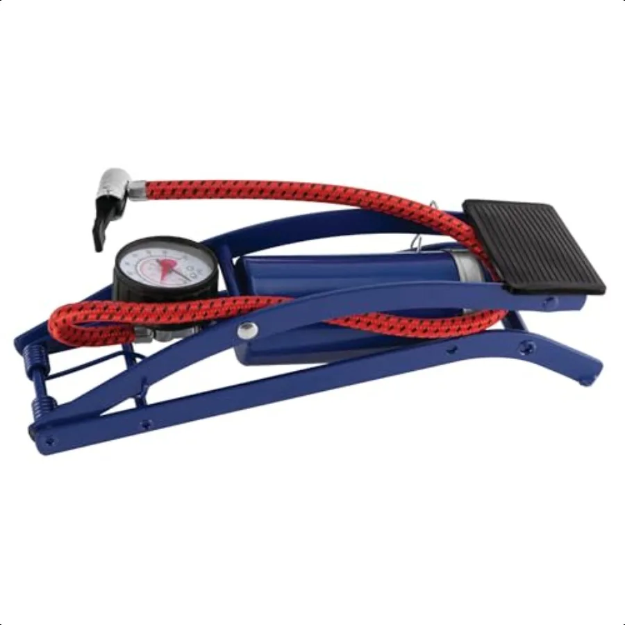 

Инструмент Performance Tool W1638DB Ножной насос для велосипедных шин и спортивного оборудования с оплетчатым шлангом и иглой для измерения с рекламой