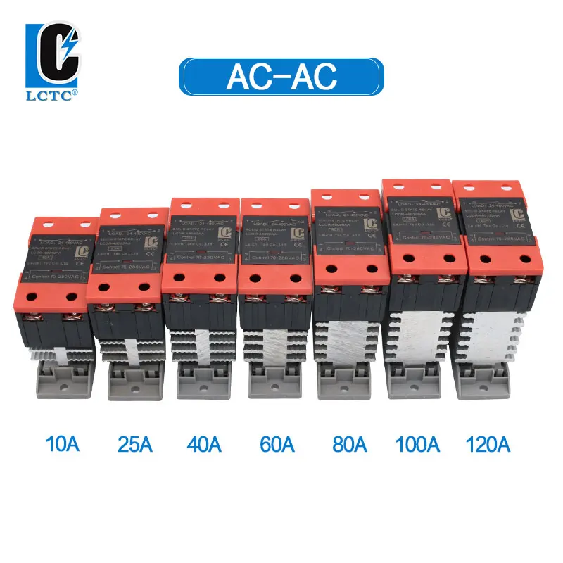 

10A 25A 40A 60A 80A 100A 120A SSR Single Phase AC Control AC With Heat Sink Din Rail Mounted Solid State Relay