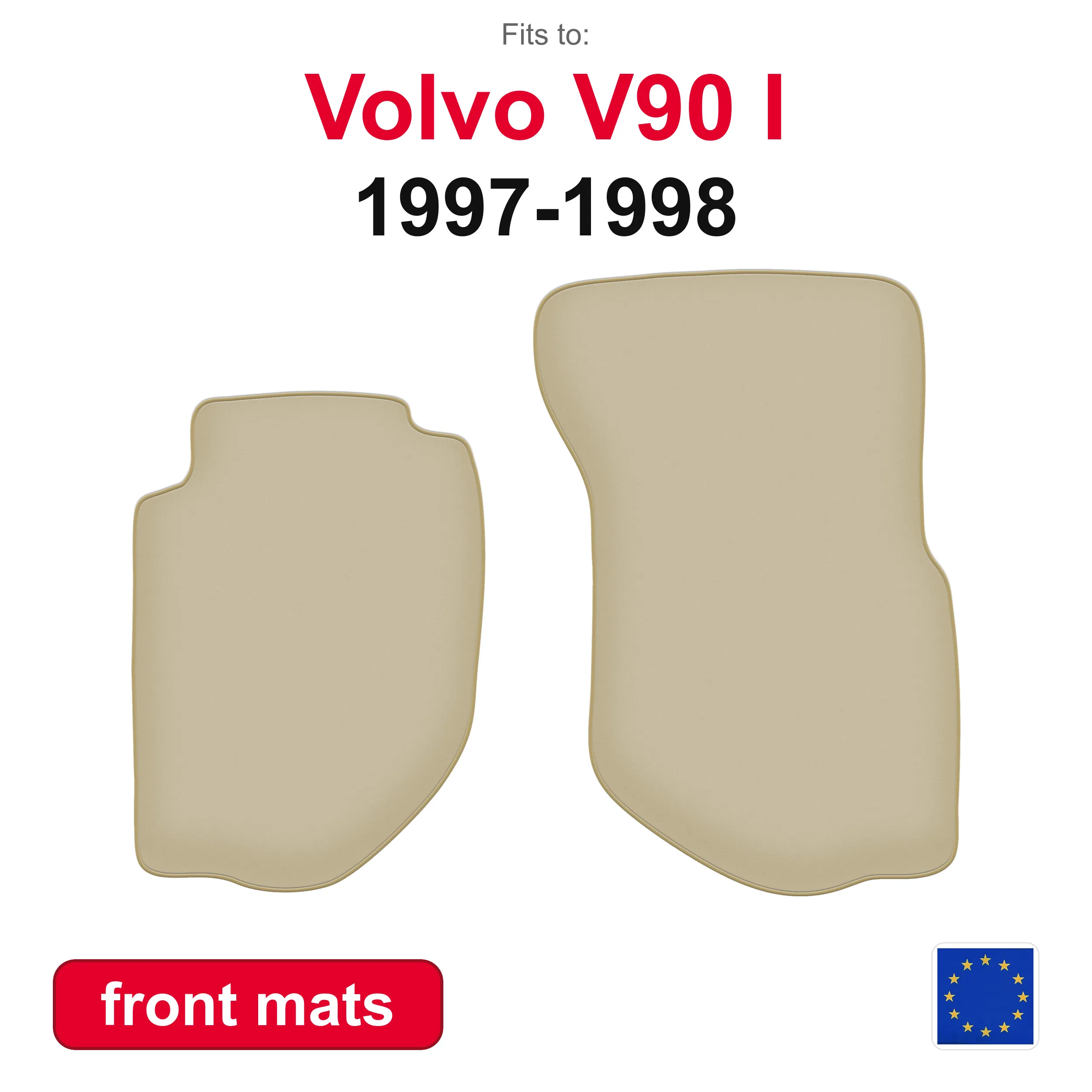 PREMIUM-Autofußmatten für Volvo S90 und Limousine (1997-1998) – beige, 2-teiliges Set für die vorderen Fußmatten im Auto