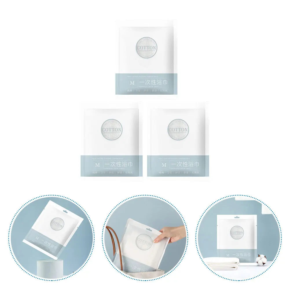 3 قطعة منشفة استحمام محمولة صحية للاستعمال مرة واحدة لصالونات الفندق والتخييم والسفر ملحقات حمام أساسية #3