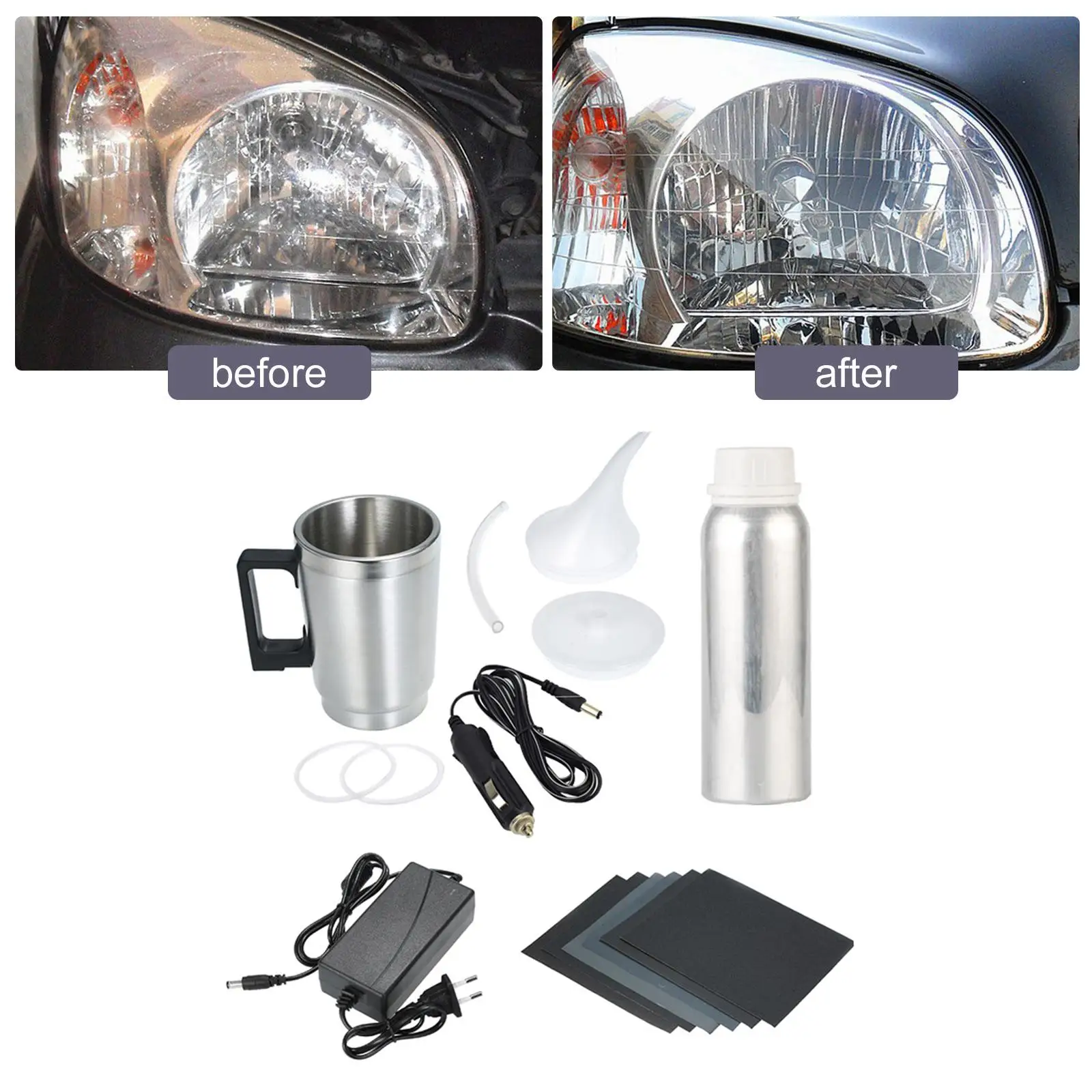 Car Headlight Renovation Kit Atomization Cup Kit Metal Car Accessories for Taillights Automotive Renovator Directional Lights