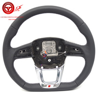 Half Perforated Leather Multifunctional Flat Bottomed Sports Steering Wheel With Heating, For Audi Q5 FY Q7
