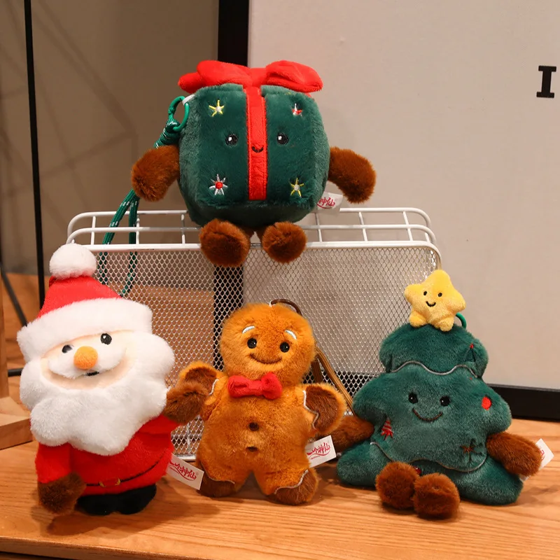 New Christmas Gift Plush Toy Kawaii Santa Claus Christmas Tree Stuffed Doll Cartoon Christmas Cookie Gift Set Cute Holiday Decor