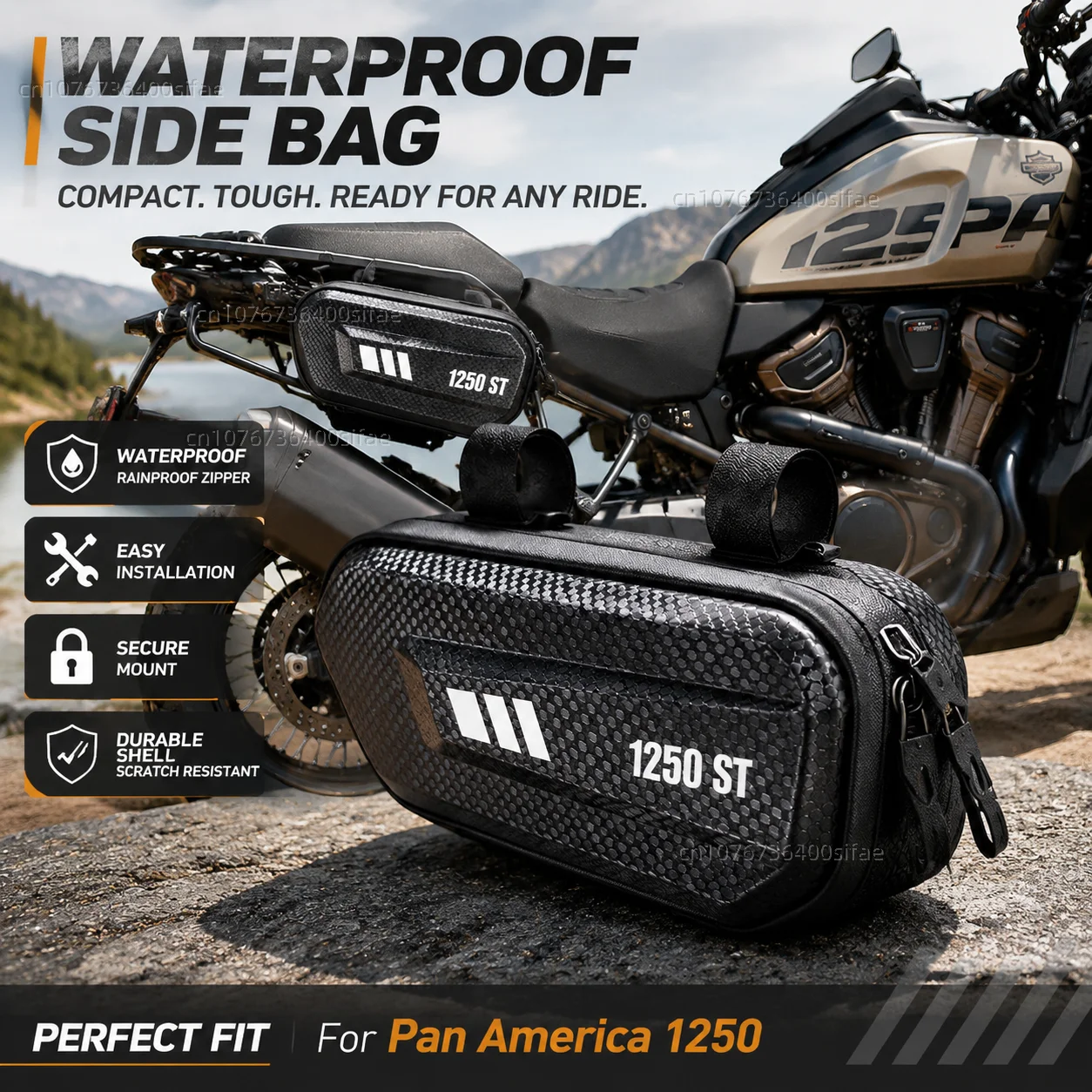 Motorcycle Side Bag Personalized Logo Waterproof Hard Shell Saddlebag For For Pan America 1250 Special RA1250 2021 2022 2023