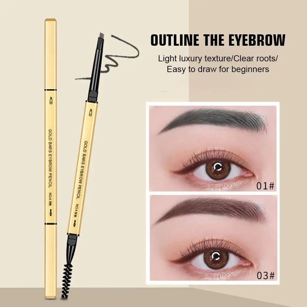 5 Colors Natural Makeup Double Heads Eyebrow Pencil Ware Waterproof Pen Easy Eyebrow Eyebrow Long-lasting With Brushes G3o4