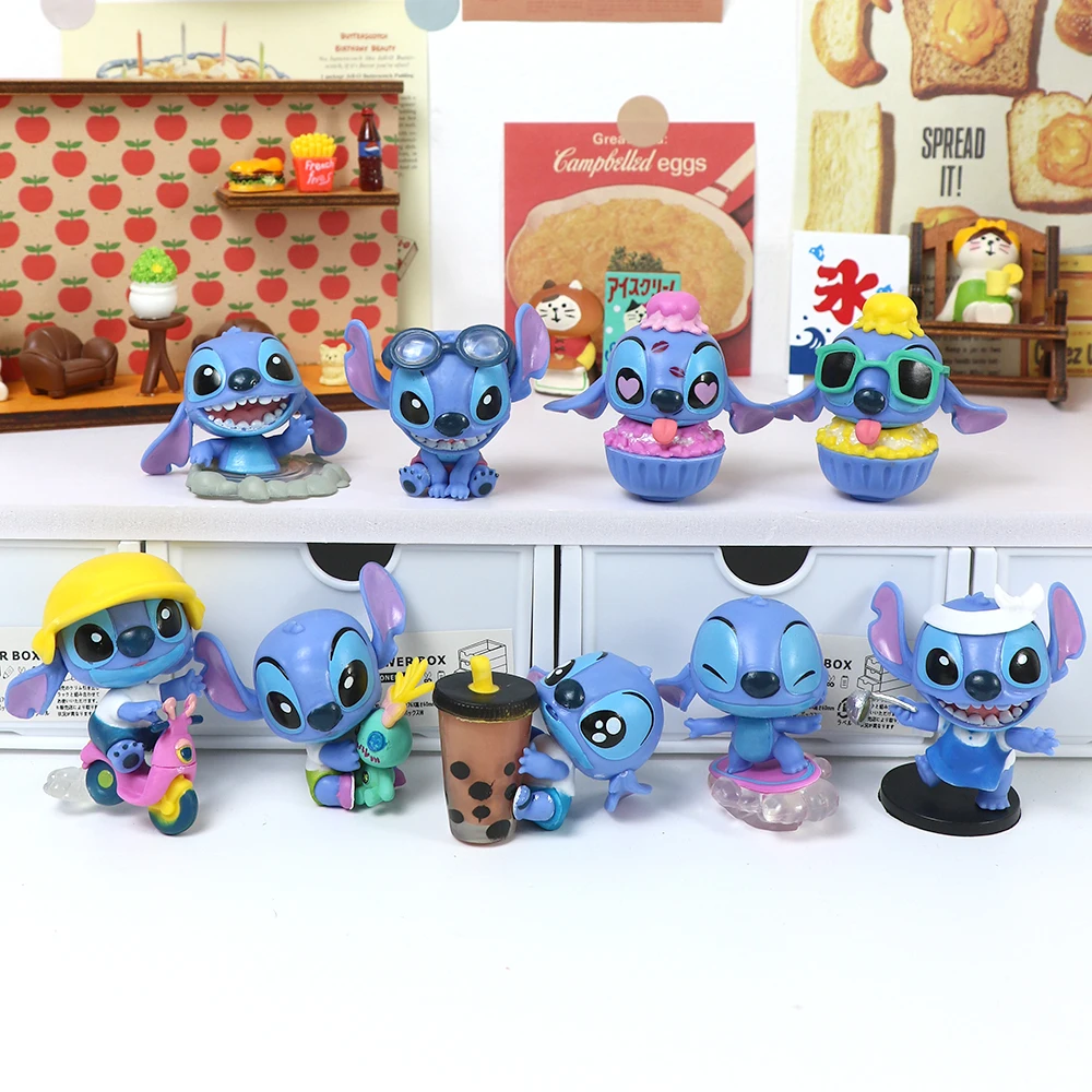 

Lilo & Stitch 9pcs/Set Anime Figures Stitch Ornaments Dolls Fans Children Christmas Fugure Birthday Gift Kid Toys Doll Model
