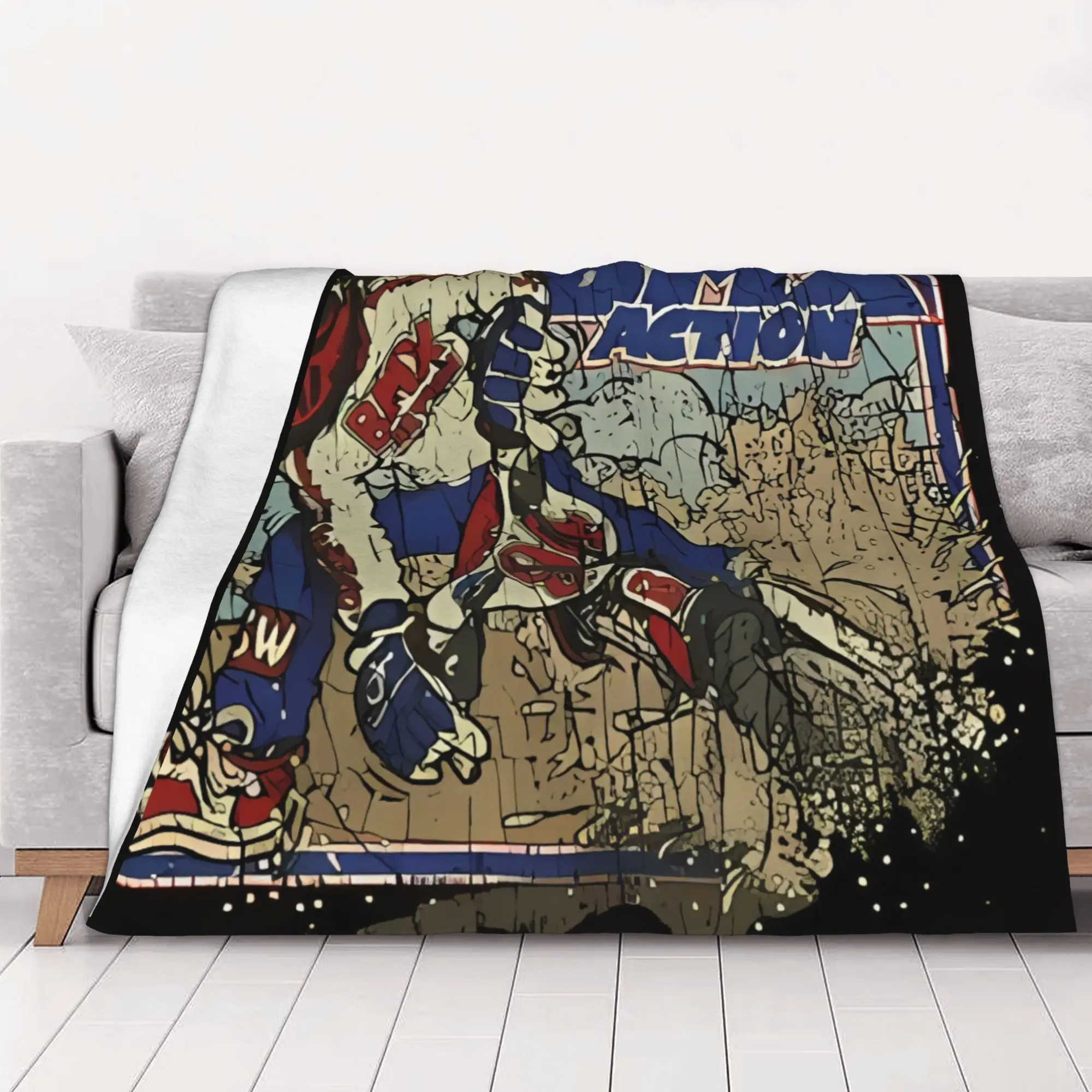 1PC BMX Action Test Pilot 1982 BMX Racing home room decorations Winter Blankets for Adults Bedding Home Interior Sofa Knee