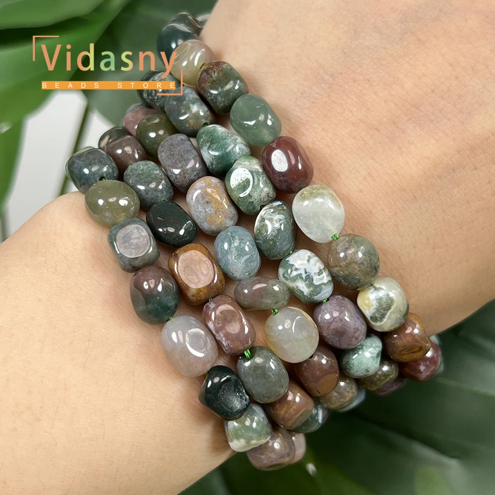 8-10mm Natürlicher Indischer Achat Stein Unregelmäßige Ovale Lose Perlen für Schmuckherstellung DIY Armbänder Zubehör – Detail 8