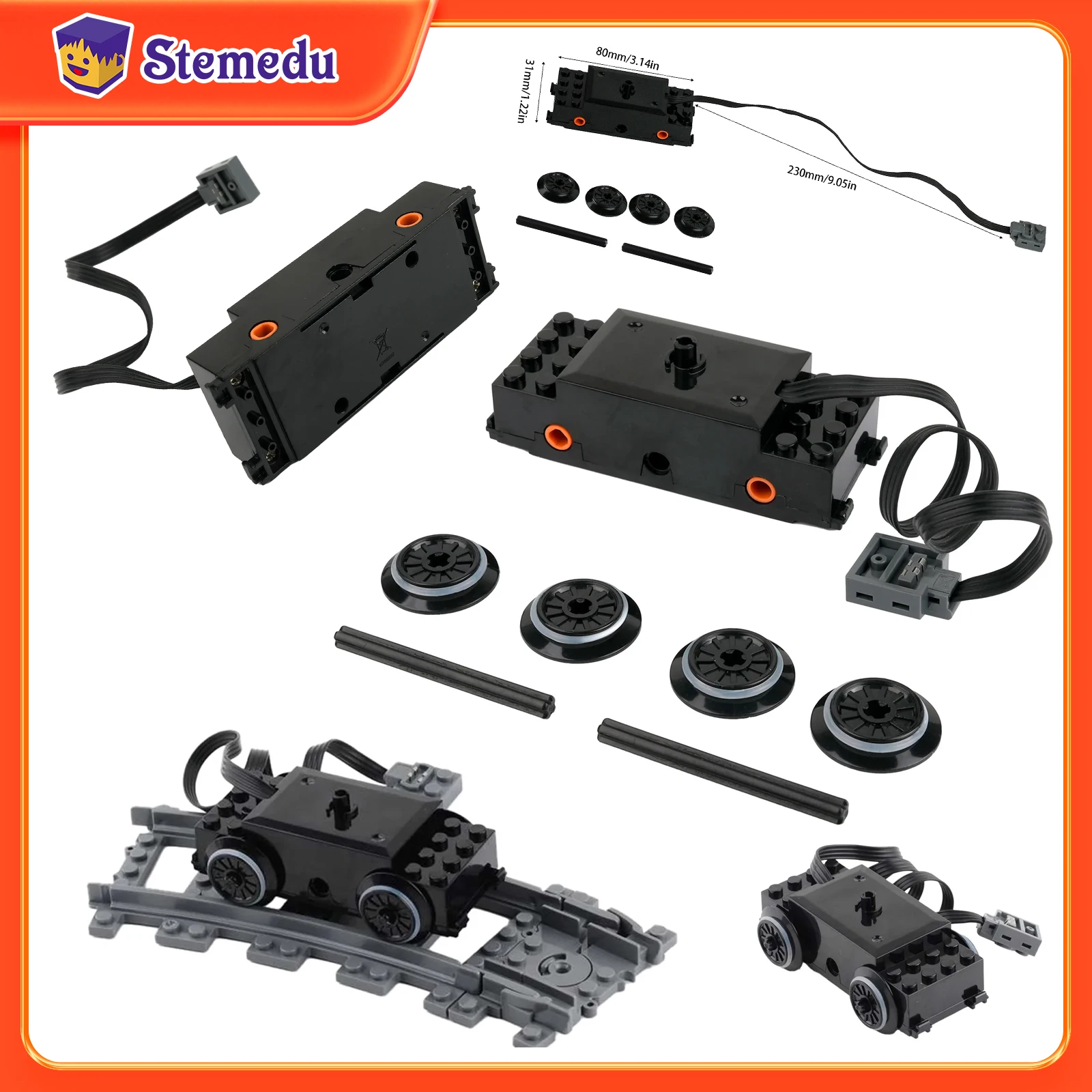 1/2/4 Uds. Funciones de energía Motor de tren 88002 MOC Motor de potencia bloques de construcción para 10254 53401 53400 pistas de riel