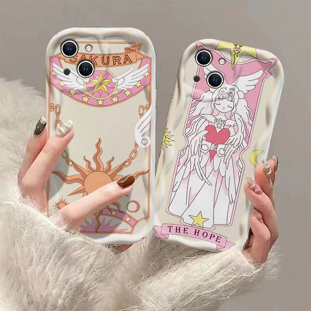 Cardcaptor Sakura Magic Circle 3D Wave Case For iPhone 16 15 14 13 12 11 Pro Max Mini X XR XSMAX 8 7 6S Plus Soft Silicone Cover