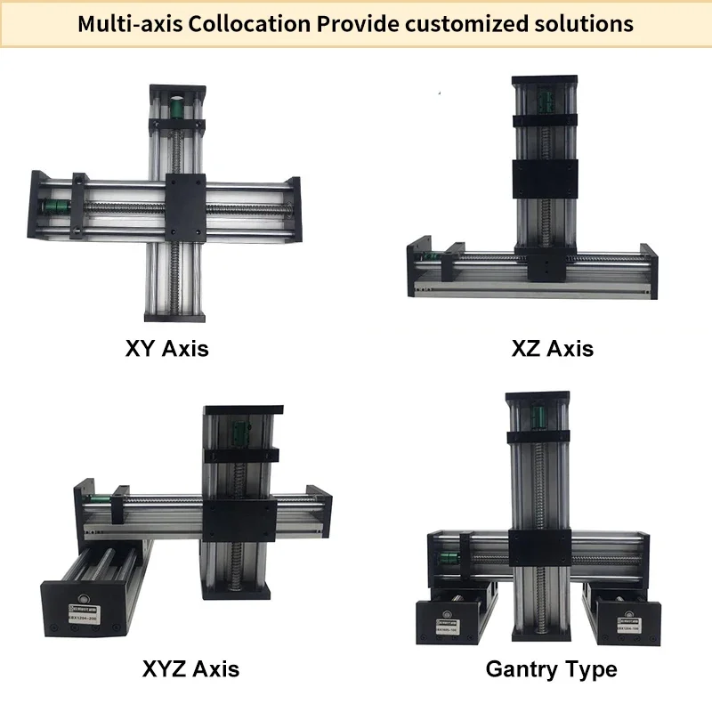 Vite a ricircolo di sfere motorizzata Guida lineare Asse XYZ Kit motore tavolo scorrevole CNC Vite a ricircolo di sfere 40KG SFU1204/1605/1610 Robot ad asse singolo