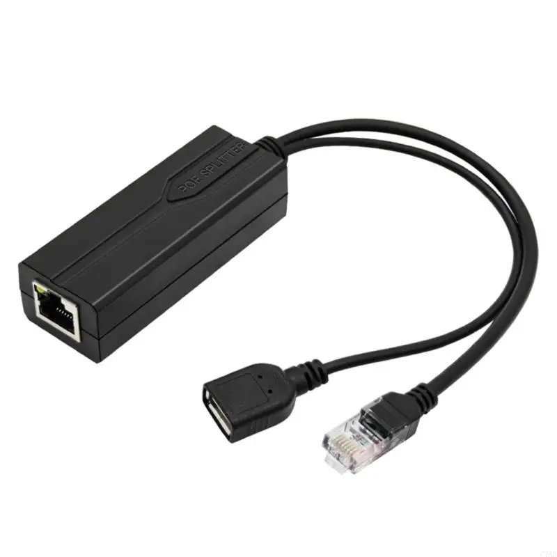 C7AB Easy to Use USB POE Splitter, 48V to 5V USB Power Sources IEEE802.3af/at Compliant for Electronic Equipment Accessories