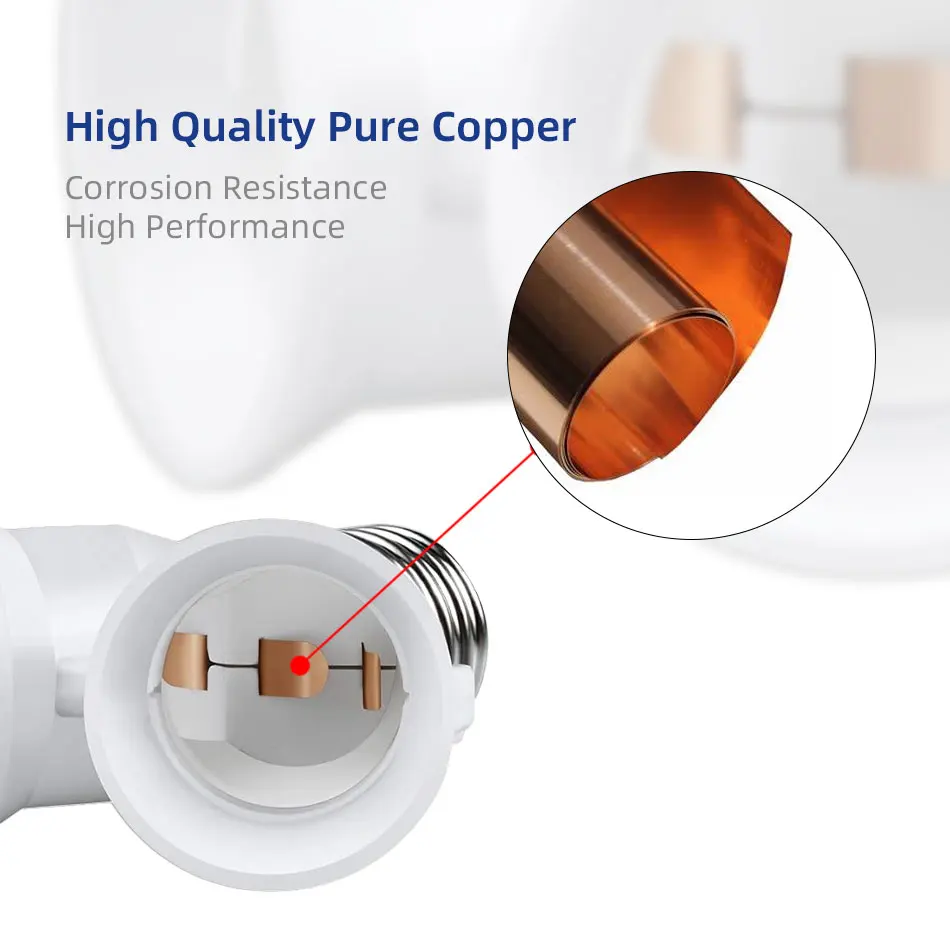 1/3 Pc E27 Light Bulb Socket 1 To 2 Threaded Lamp Holder Extender Splitter Converter Plug High Quality Copper Contact Household