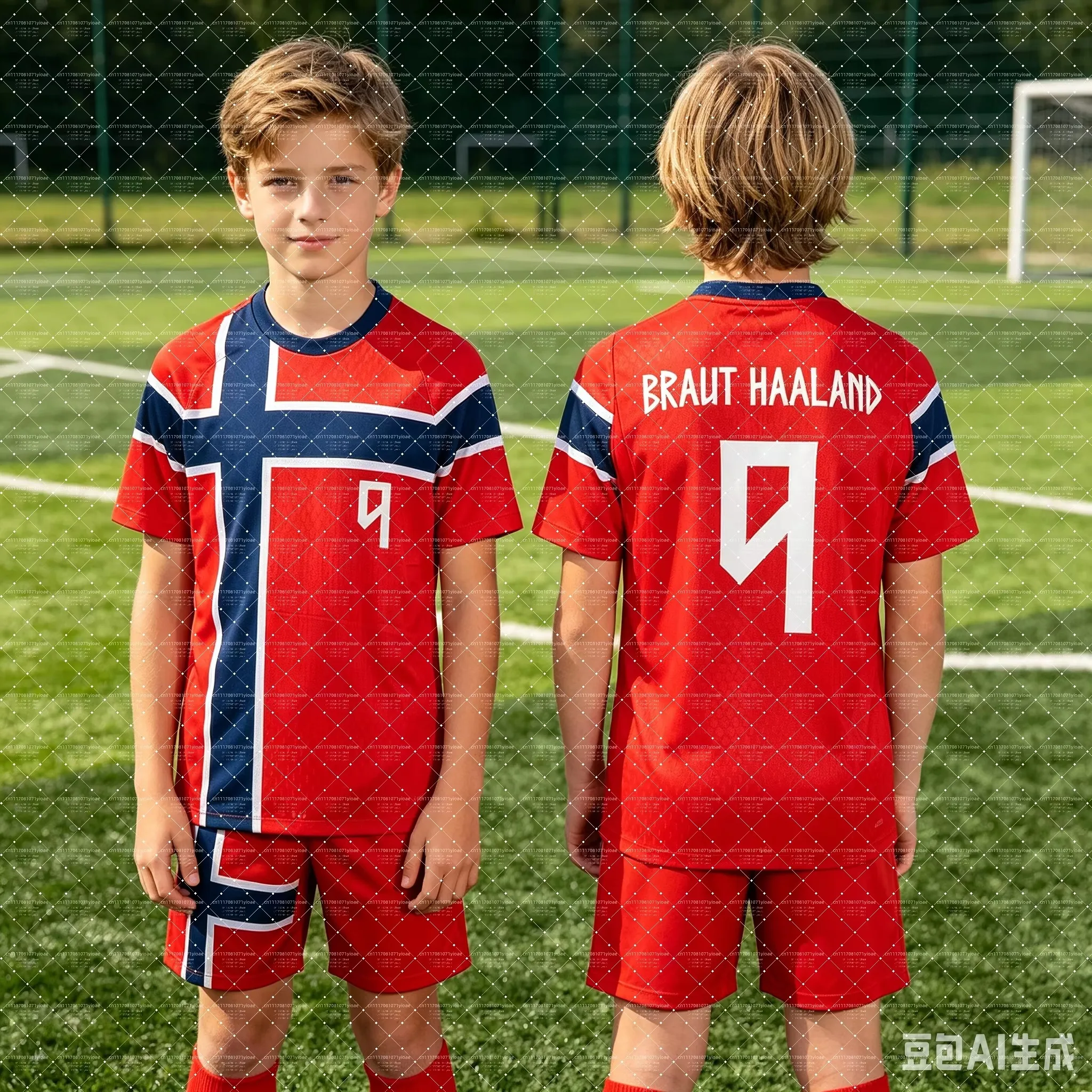 2026 Jungen HAALAND Nr. 9 Fußballtrikot & Shorts Set Einzelnes Oberteil Verfügbar Norwegen Fans 2-teiliger Trainingsanzug für Herren Damen Kinder – Detail 5