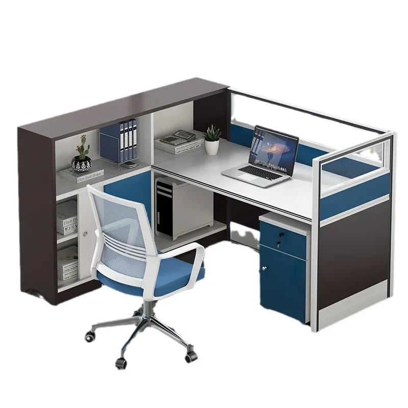 Modern simple office desk and chair combination office staff screen card space staff computer desk workstation furniture thicken