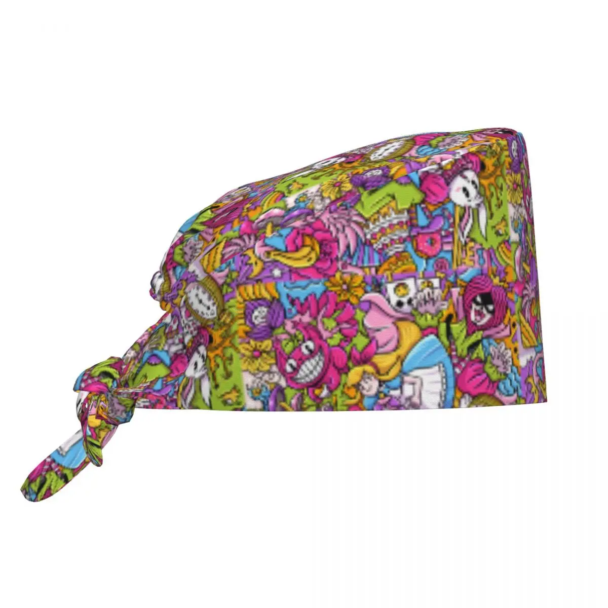 

Custom Alice In Wonderland Manga Medical Staff Scrubs Hat Men Women Cheshire Cat Doctor Nursing Surgical Cap Scrub Caps