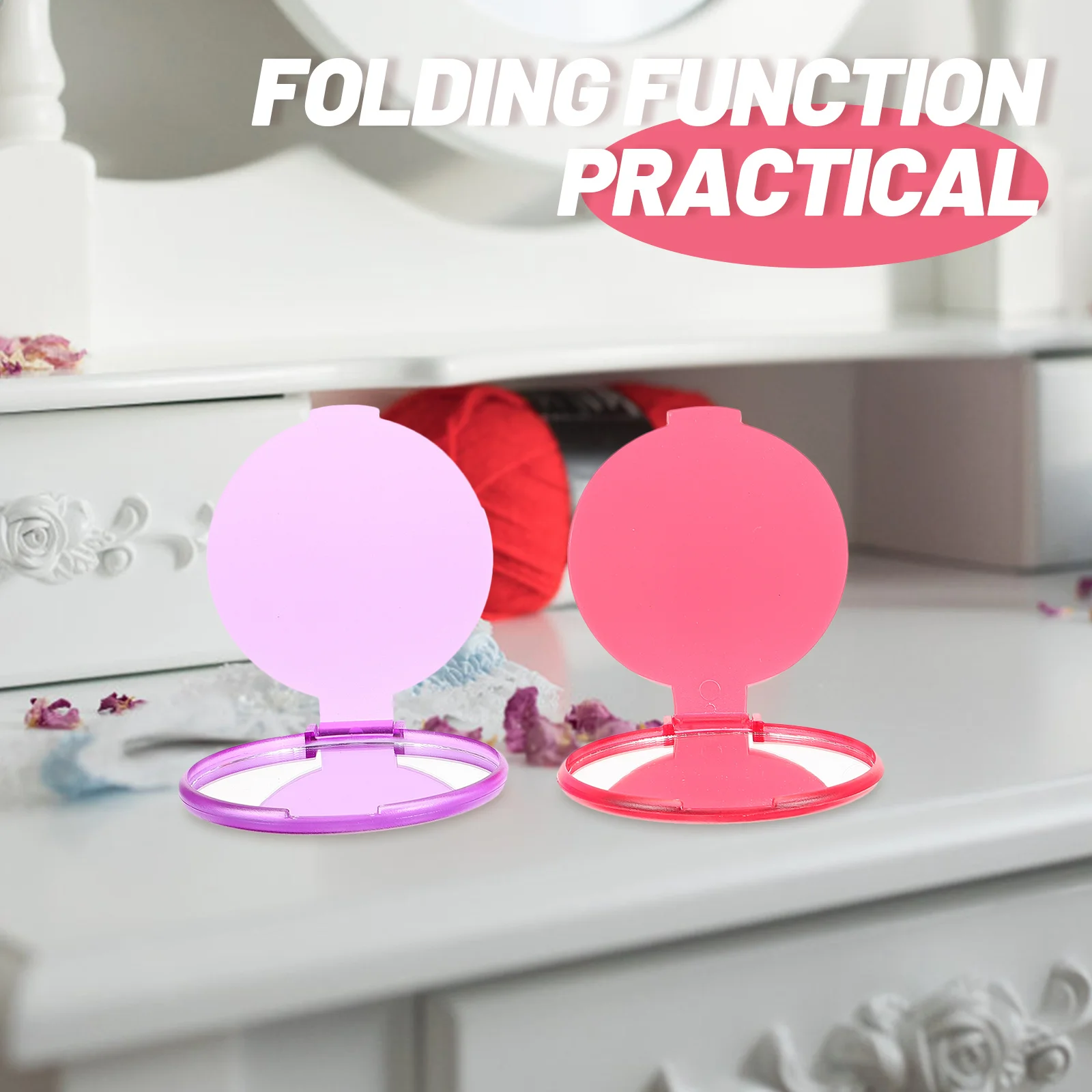 24 قطعة مرآة مدمجة محمولة قابلة للطي، تصميم عالي الوضوح، سطح شفاف مثالي للسفر المنزلي، هدية مفاجئة للنساء