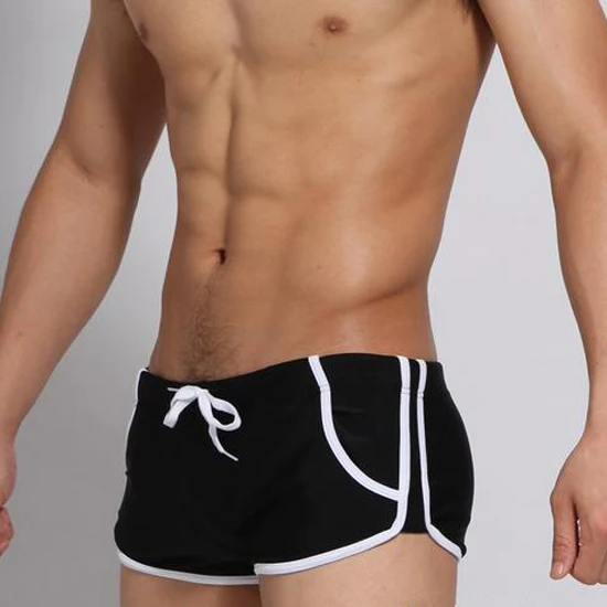 Men Low Rise Swimwear Boxer Shorts Male Beach Swimming Trunks Summer Surf Swim Suit