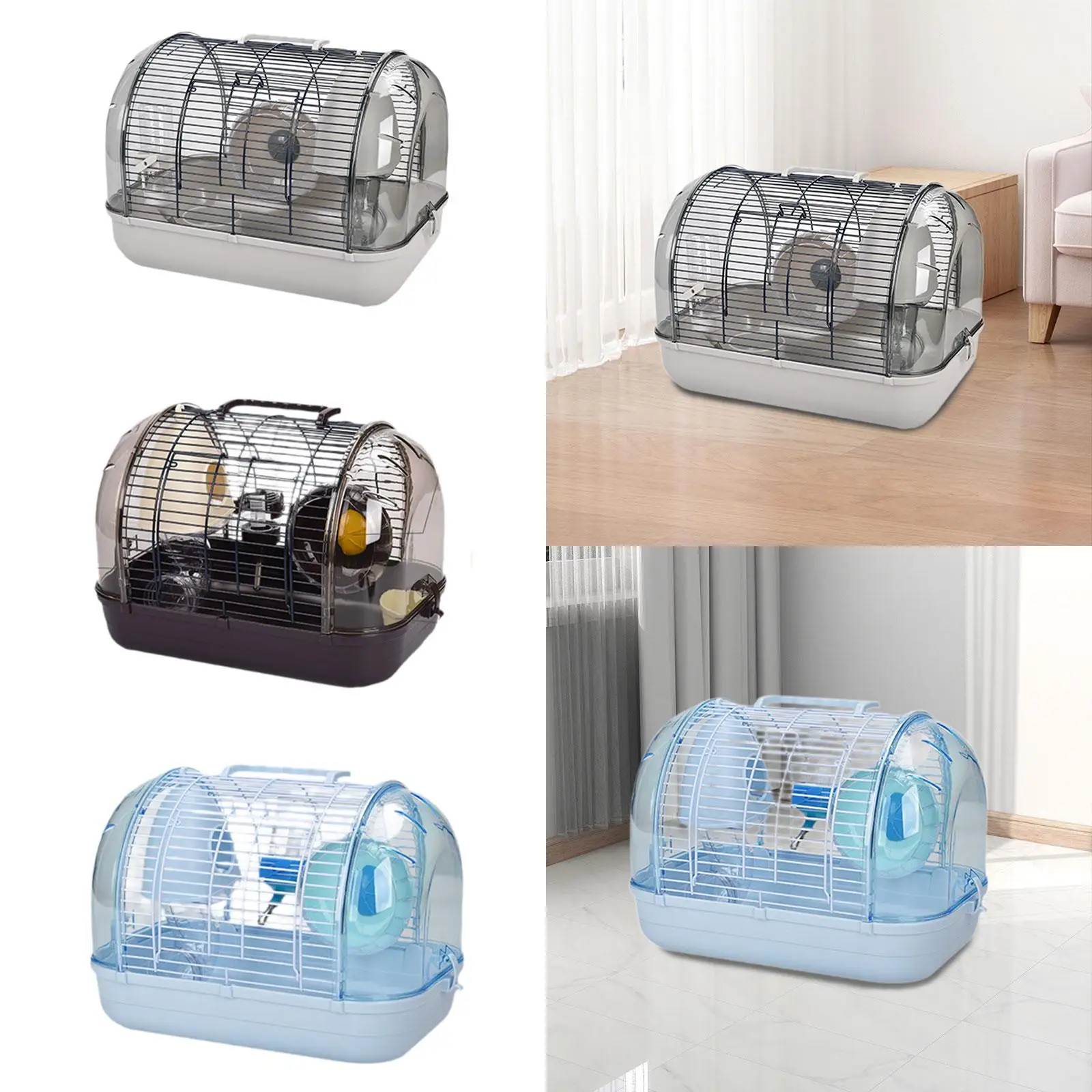 Small Animal Carry Cage Transparent Portable Openable Top Habitat Pet Carrier for Mice Hedgehog Sugar Glider Gerbils Bunny