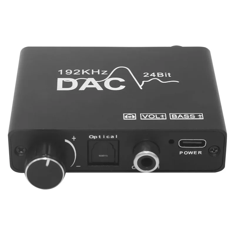 192Hz DACオーディオコンバーター 24bit デジタル-アナログコンバーター デジタルSPDIF光-アナログ L/R RCA 3.5mmジャックコンバーターアダプター