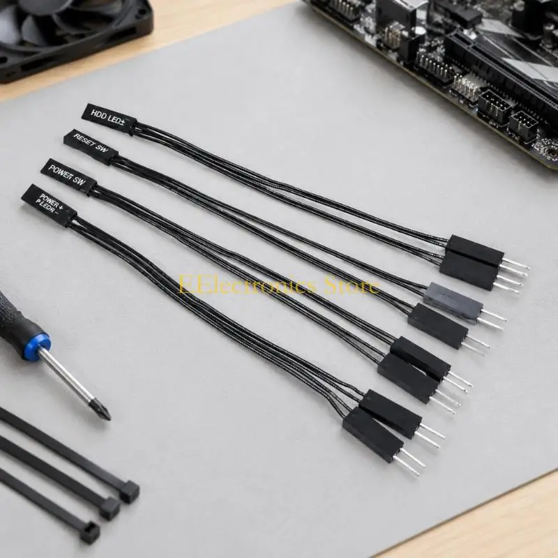 B03C 4Pcs Flexible Front Panel Cable with Four Separate 2-Pin Cords