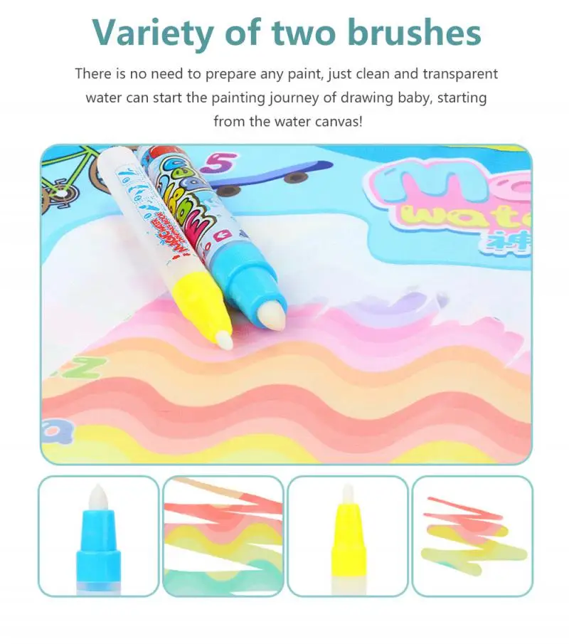 Polymères de dessin à l'eau, stylos réutilisables, planche de peinture Montessori dos, jouets de coloriage