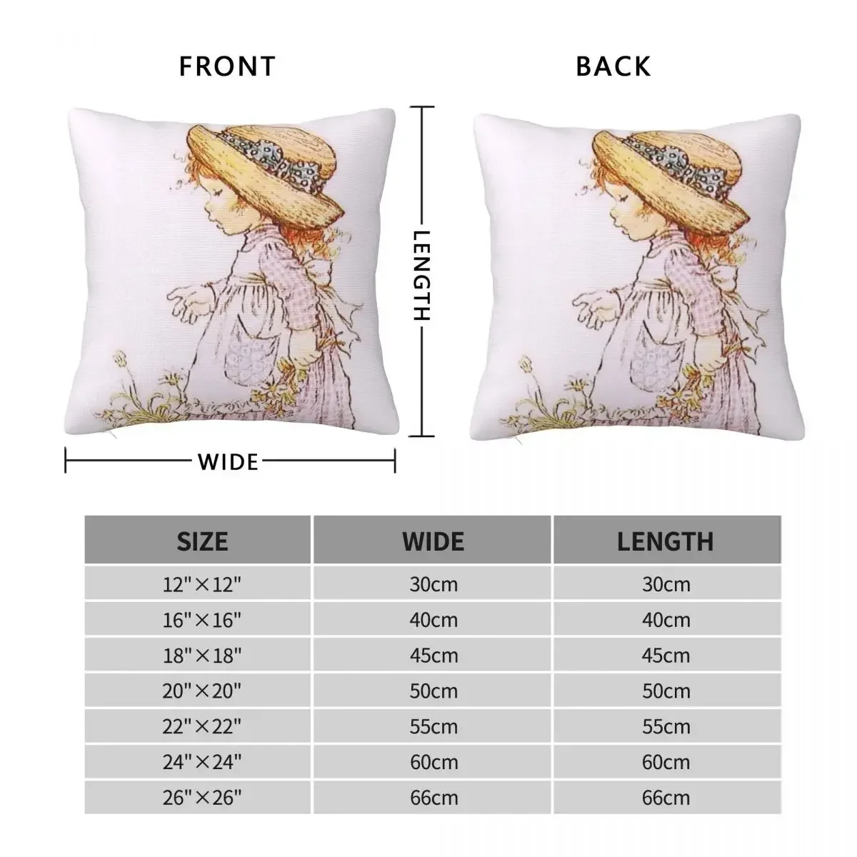 Sarah Kay Swing Girl (10) Square Pillowcase Pillow Cover Polyester Cushion Zip Decorative Comfort Throw Pillow for Home Car