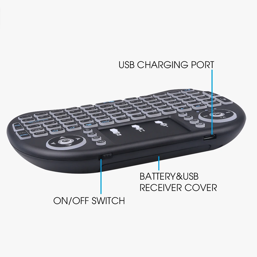 i8 Mini Wireless Keyboard 2.4G Air Mouse Remote Touchpad English Russian Backlit for Android TV Box PC Wireless Keyboard