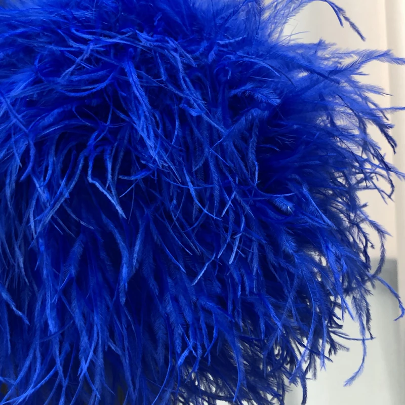 Damenhandtasche aus 100 % Straußenfedern, bunte Federhandtasche, modische Geldbörse mit mehrfarbiger Kette, handgefertigte Umhängetasche. – Detail 3