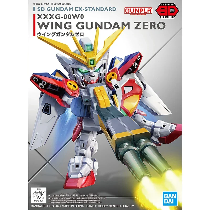 Bandai Gundam Model Kit Anime Figure SD BB EX 018 XXXG-00W0 Wing Zero Genuine Gunpla Model Anime Action Figure Toys for Children