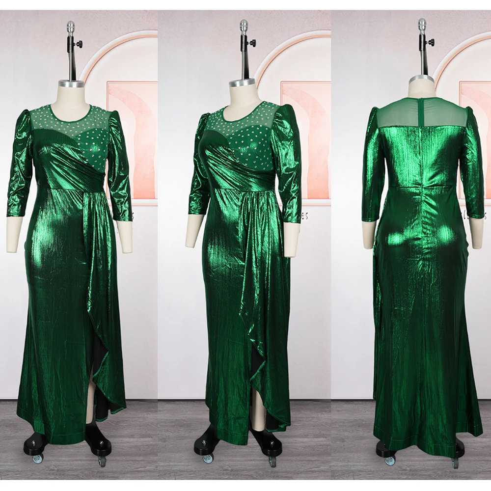 Luksusowe suknie wieczorowe na przyjęcia, diamentowe kaftany, eleganckie suknie damskie na wesele, studniówkę, dopasowane sukienki, długie szaty, odzież afrykańska na wiosnę 2026 — zdjęcie 6