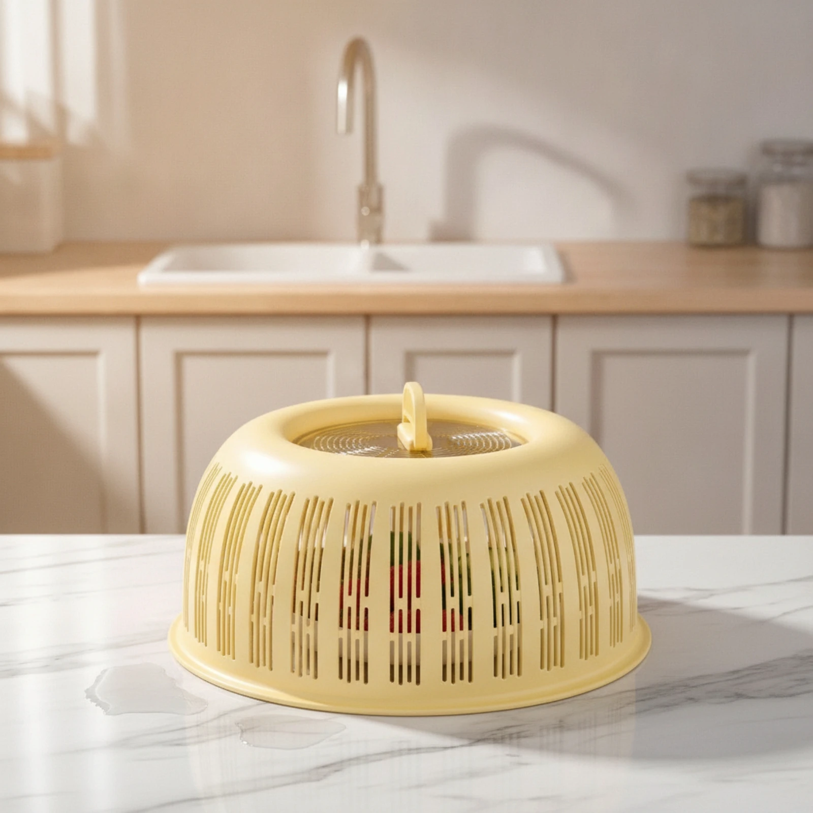 Food Cover with Handle Easy to Hold Ventilated Food Dome Kitchenware Lightweight Splash Guard Non for Home Cooks