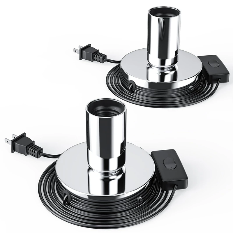 2 Stücke Poliert Metall Desktop/Hängende Glühbirne Sockel E26/E27 Lampensockel, Schraube Glühbirne Verlängerung Sockel UNS Stecker